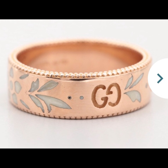 Gucci 18K Rose Gold "Icon" Band Ring - Picture 2 of 4